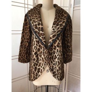Elizabeth and James Leopard Print Faux Fur Coat